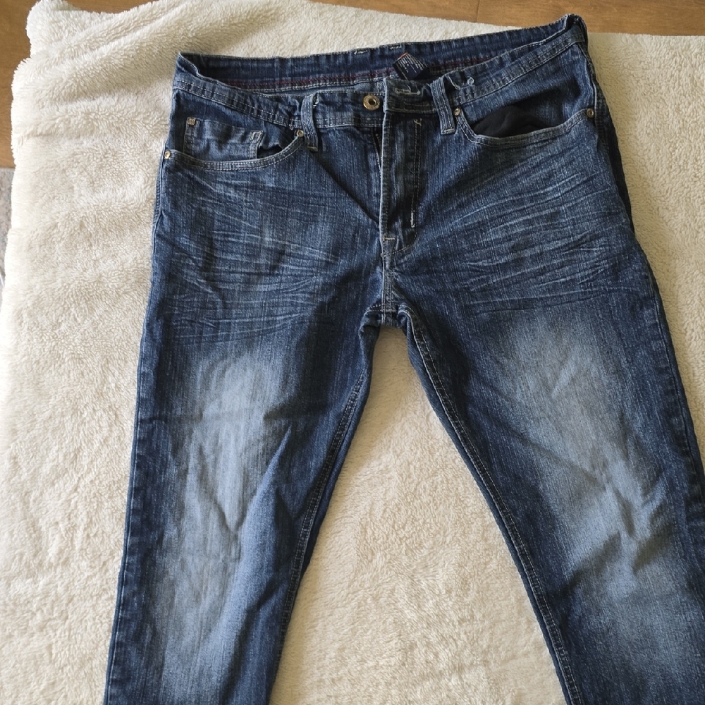 Buffalo David Bitton Blue Slim Jeans with Natural Fading